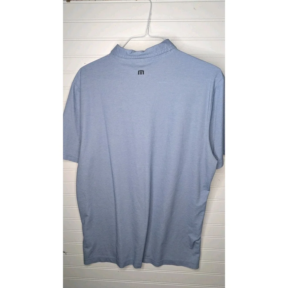 Travis Mathew Mens Golf Polo XL Button Short Sleeve Blue CUSTOM Mansion Ridge - Picture 3 of 6